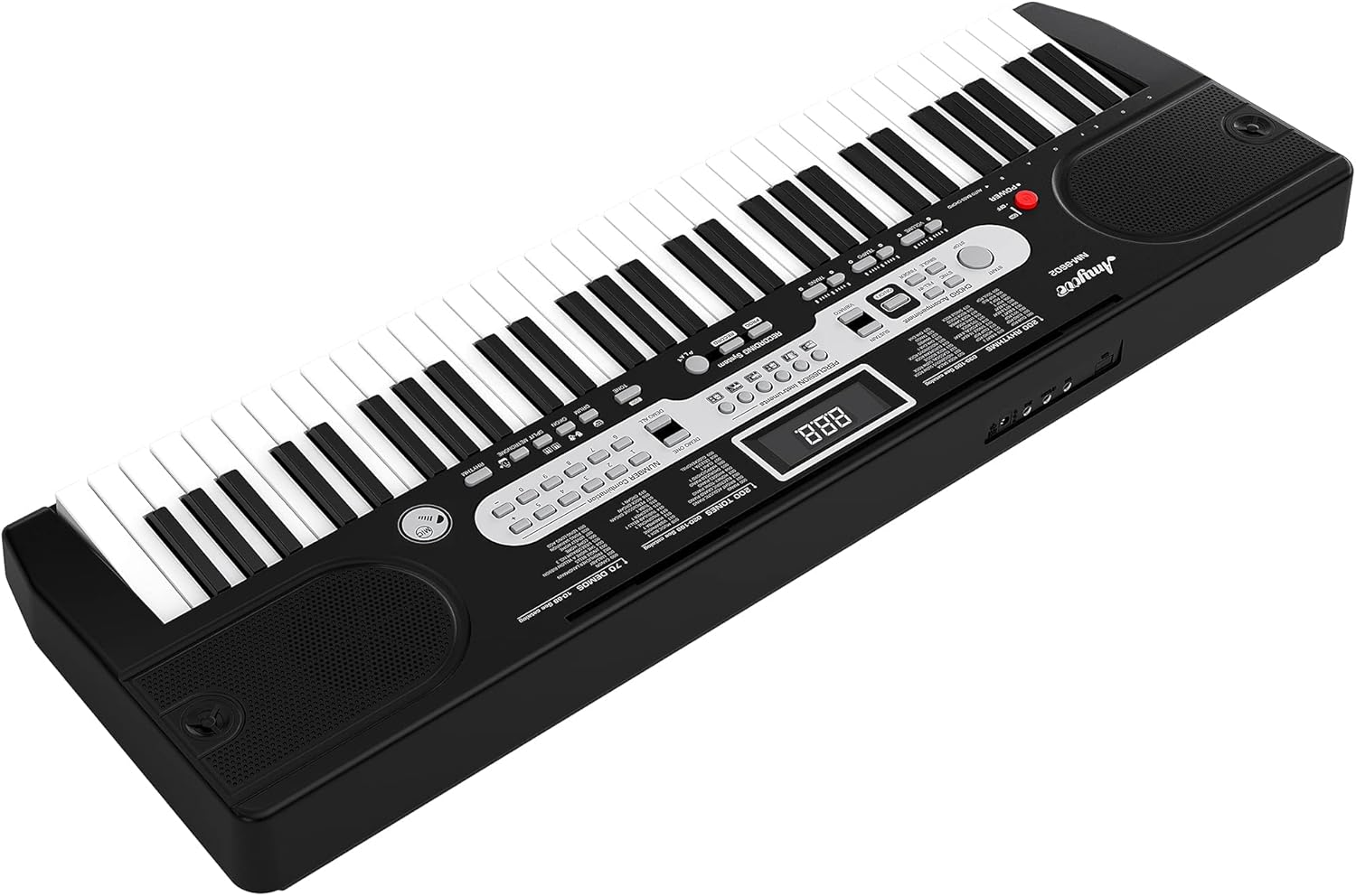61-Key Electric Keyboard Piano, Amyove Portable Piano Keyboards for Beginners with LCD Display, Headphones, Microphone, Power Supply, Sheet Music Stand, Bench & Stand