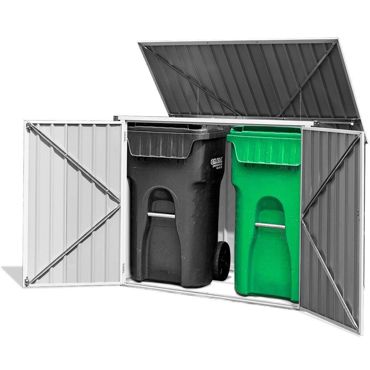 Costway Horizontal Storage Shed 68 Cubic Feet for Garbage Cans