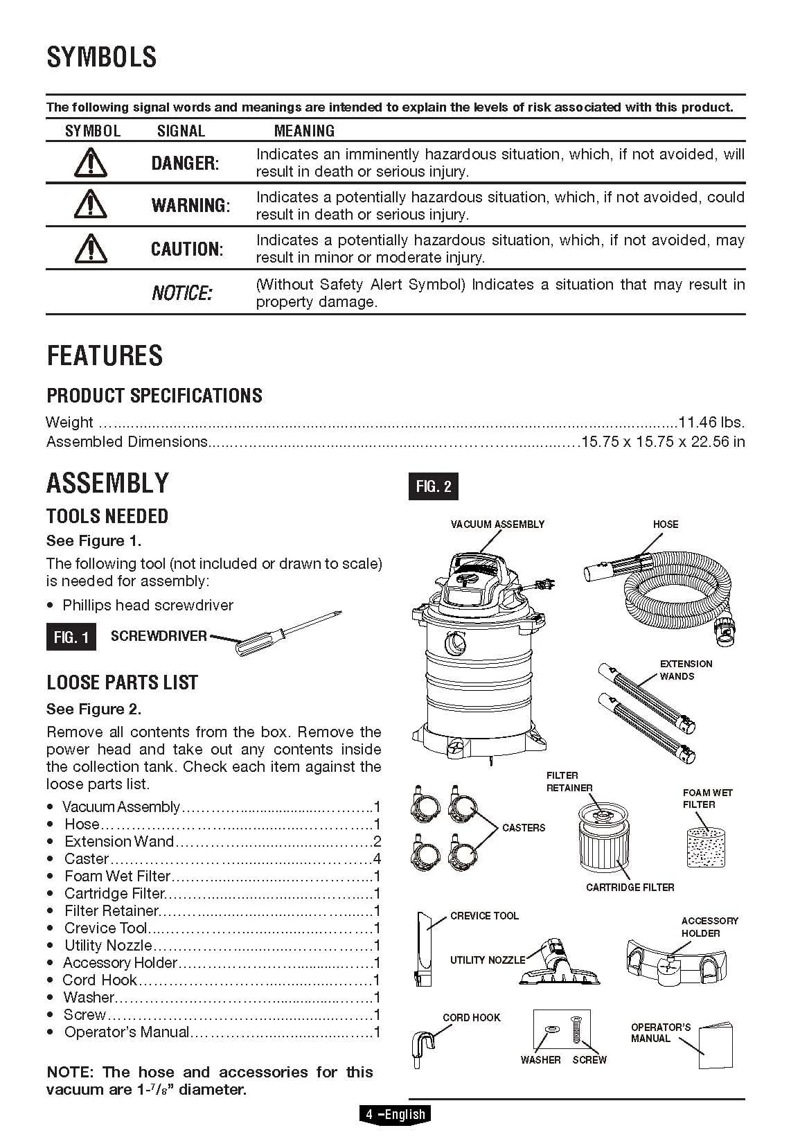 HART 6 Gallon 5 Peak HP Stainless Steel Wet/Dry Vacuum, VOC608S 3702