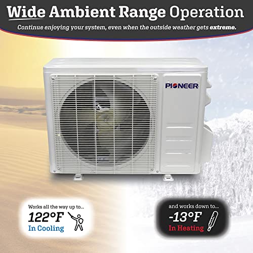 Pioneer Diamante Series Ductless Mini-Split Air Conditioner Heat Pump Full Set with 16 Ft. Kit