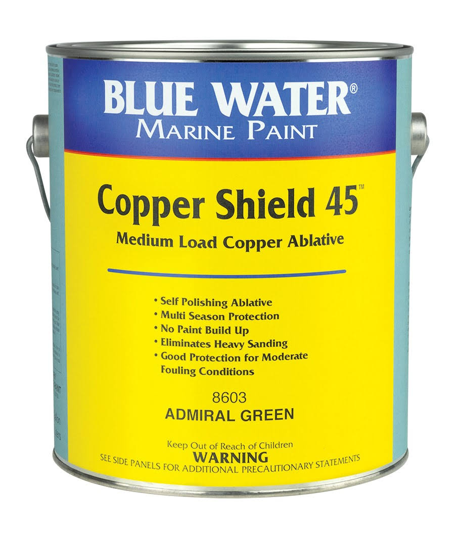 Blue Water Copper Shield 45 Antifouling Paint, Gallon - Marine Black