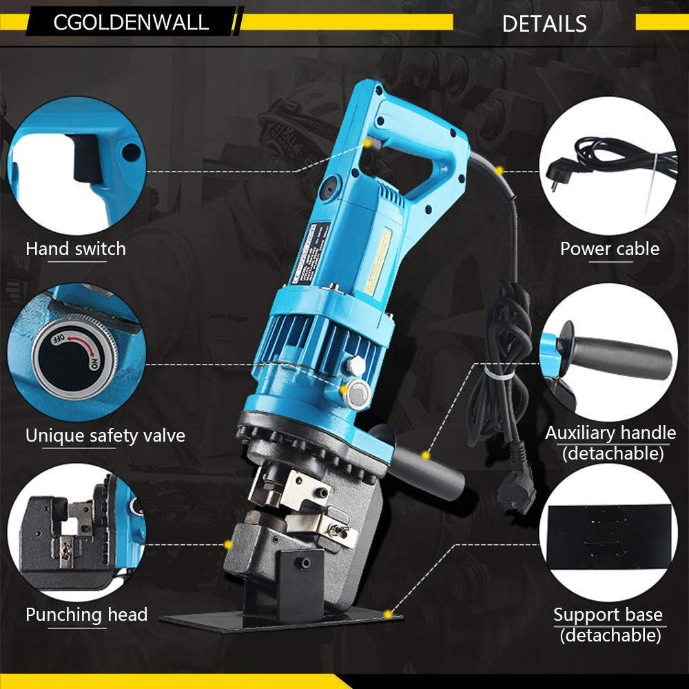 CGOLDENWALL Hydraulic Hole Puncher Electric Hydraulic Hole Punching Tool Hole Digger for Steel Plate Iron Plate Aluminum Plate CE&ROHS Certificate