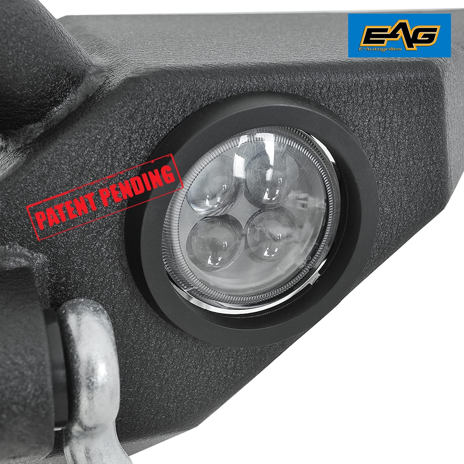 EAG Front LED Bumper and Rear Bumper with Assembled Tire Carrier Fit for 87-06 Wrangler TJ YJ