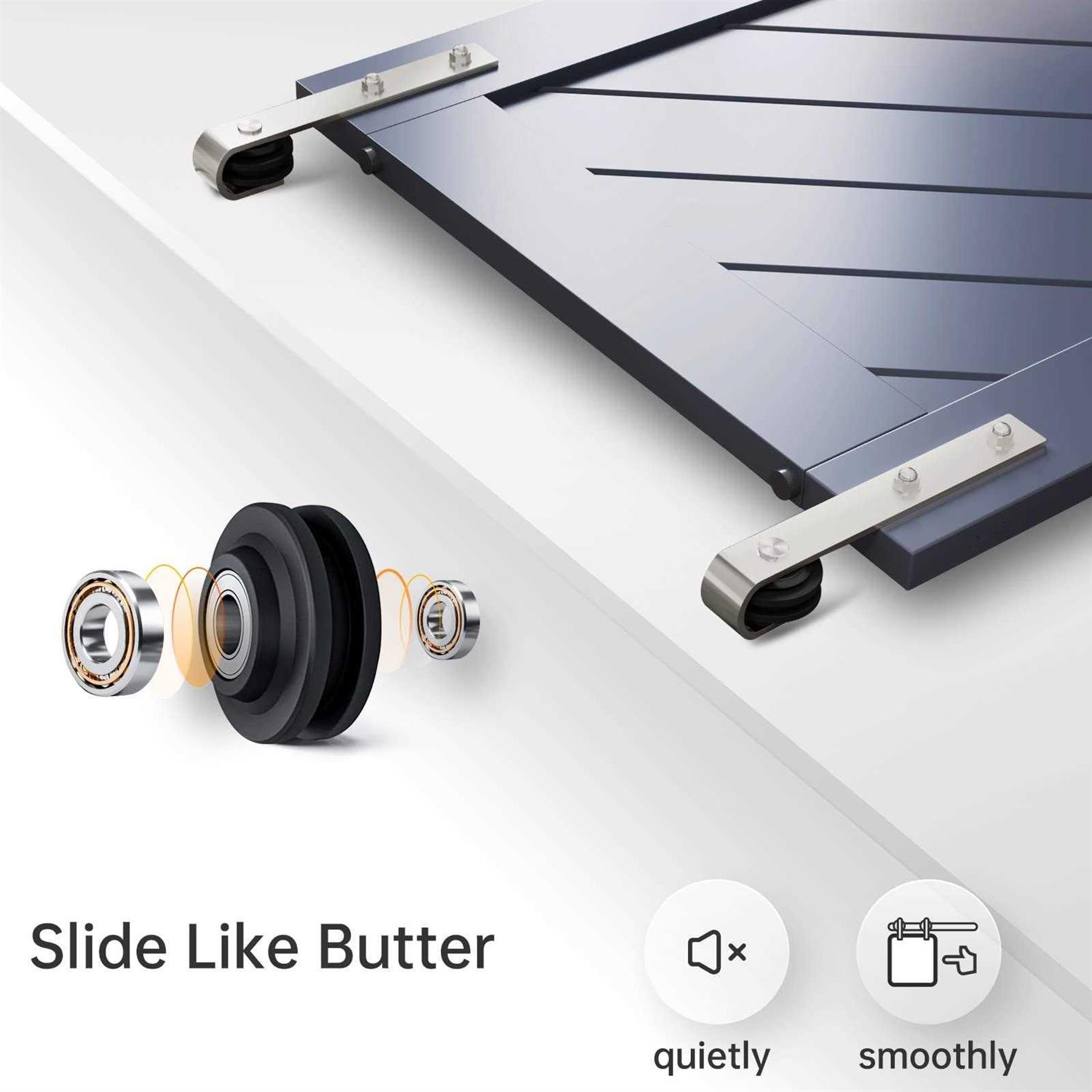 Easelife Brushed Nickel Sliding Barn Door Hardware Track Kit,Basic J Pulley,Heavy Duty,Slide Smoothly Quietly,Easy Install - Shop Hardware Tools Online Store