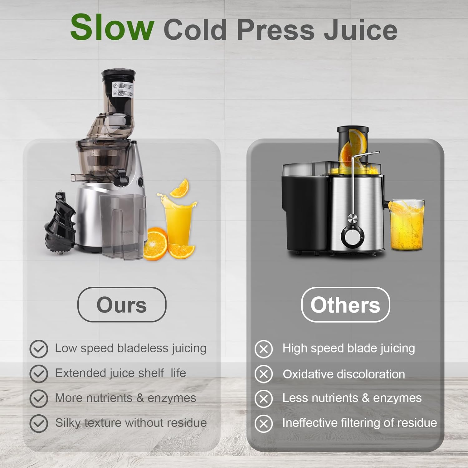 Juicer Machines,Slow Cold Press Juicer Machine, Large Chute Cold Press Juicer Extractor, Easy Clean Juicers with Higher Juice Yield, BPA-Free for Whole Fruits & Vegetables