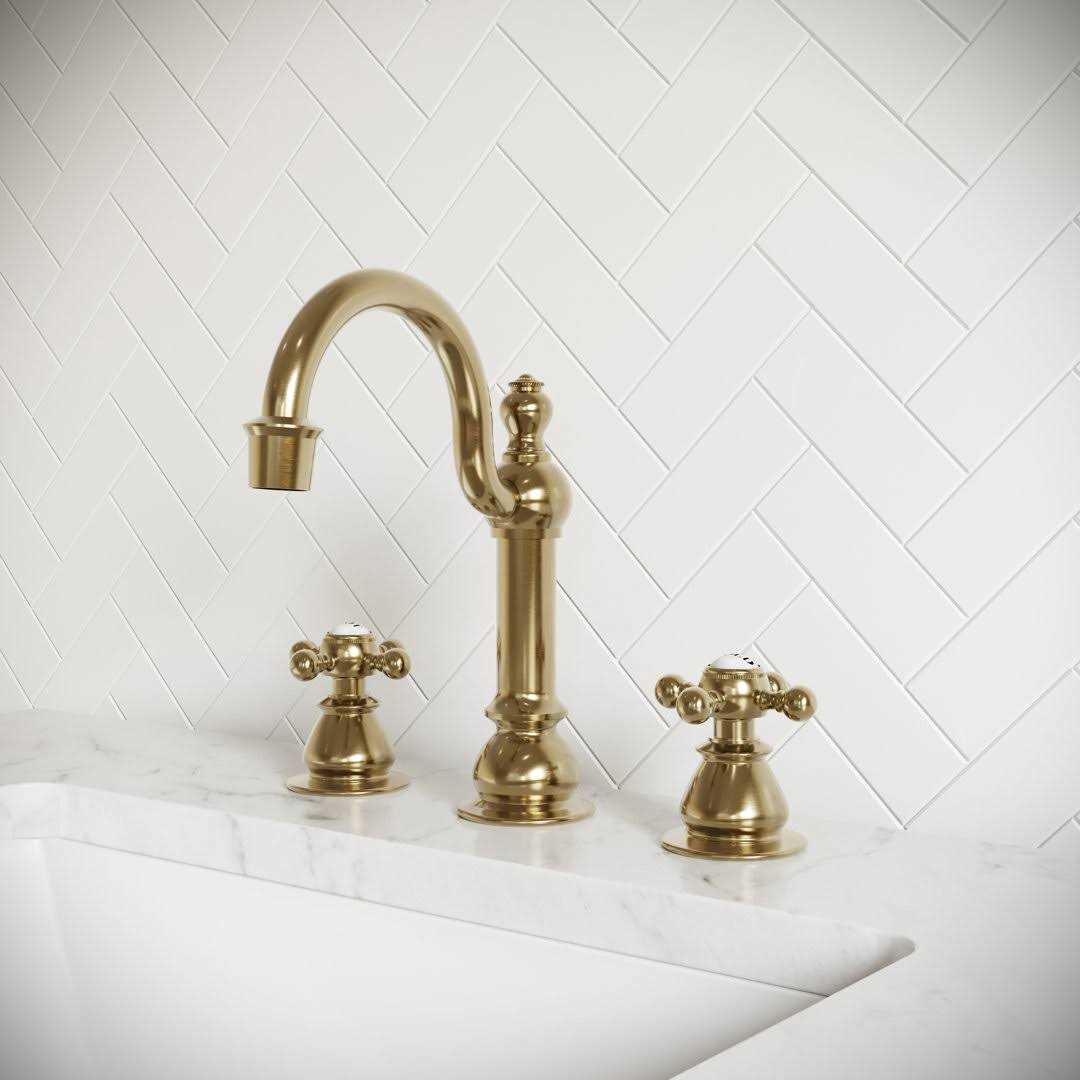 Water Creation 8.25 Cross Handles Solid Brass Lavatory Faucet in Satin - Shop Hardware Tools Online Store