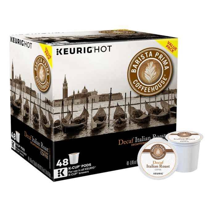 Barista Prima Coffeehouse Italian Roast Decaf Coffee Keurig K-Cup Pods Value Pack 48-Count