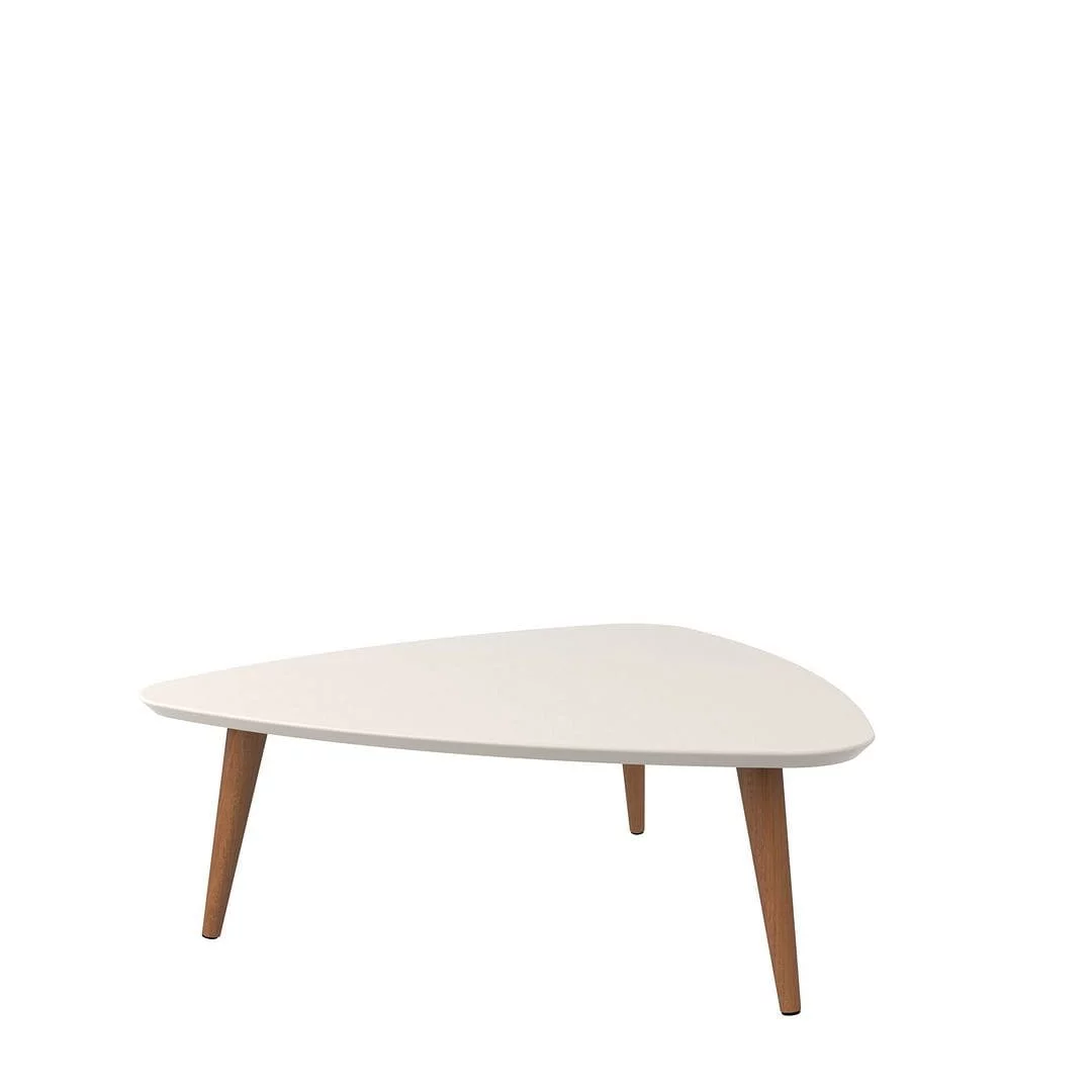 Utopia Triangle Coffee Table - ['Off White', 'Maple Cream'] - Elevate your space with style!