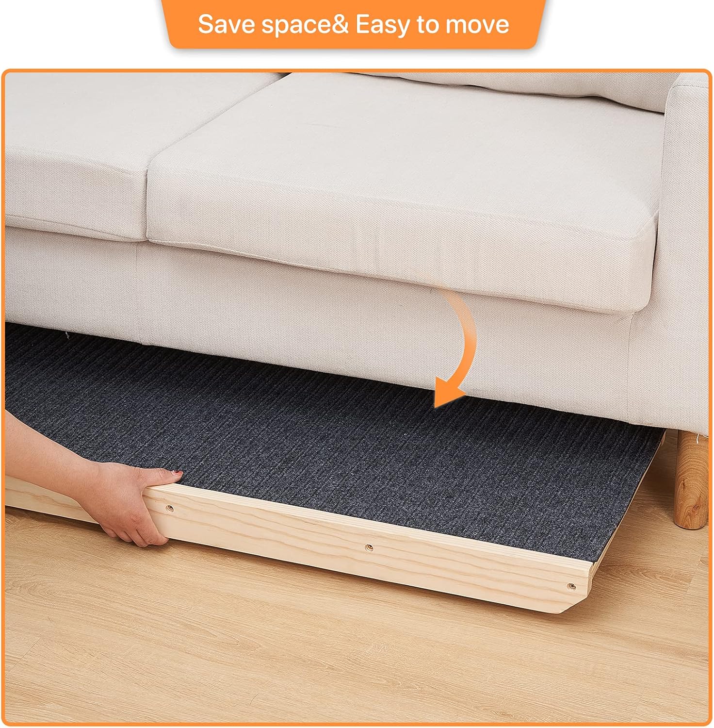 NEWISH Wooden Adjustable Pet Ramp - Bed Ramp for Dogs and Cat - Foldable Portable Dog Ramp - Non-Slip Pet Ramp with Traction Pad, Great for Older Animals - 40 Long and Adjustable from 9 to 24