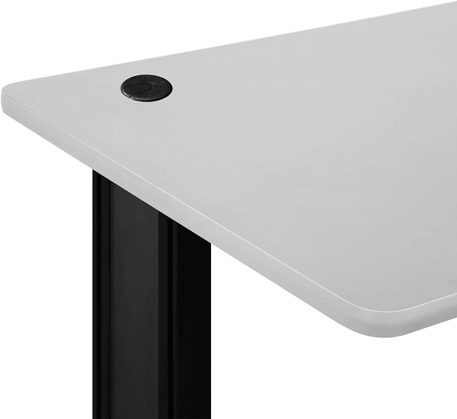 Computer Desk, Gaming Desk 25" X 58" Student PC Desk Office Desk Extra Large Modern Ergonomic Gaming Table Workstation - Black Frame - Grey Top