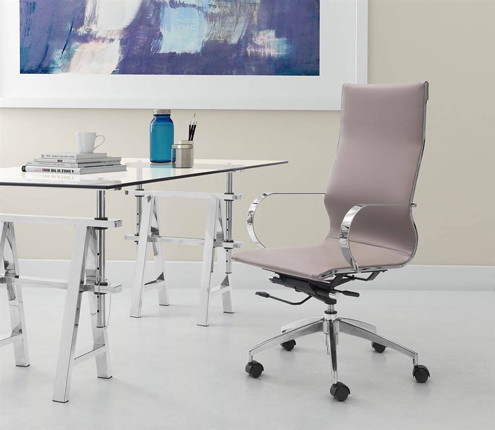 Zuo Modern Glider Hi Back Office Chair Black