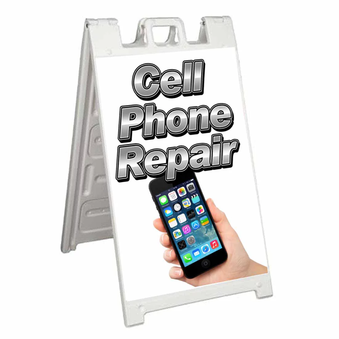 Cell Phone Repair (24" X 36") Standard A-Frame Signicade, Includes Decal Applied To Stand