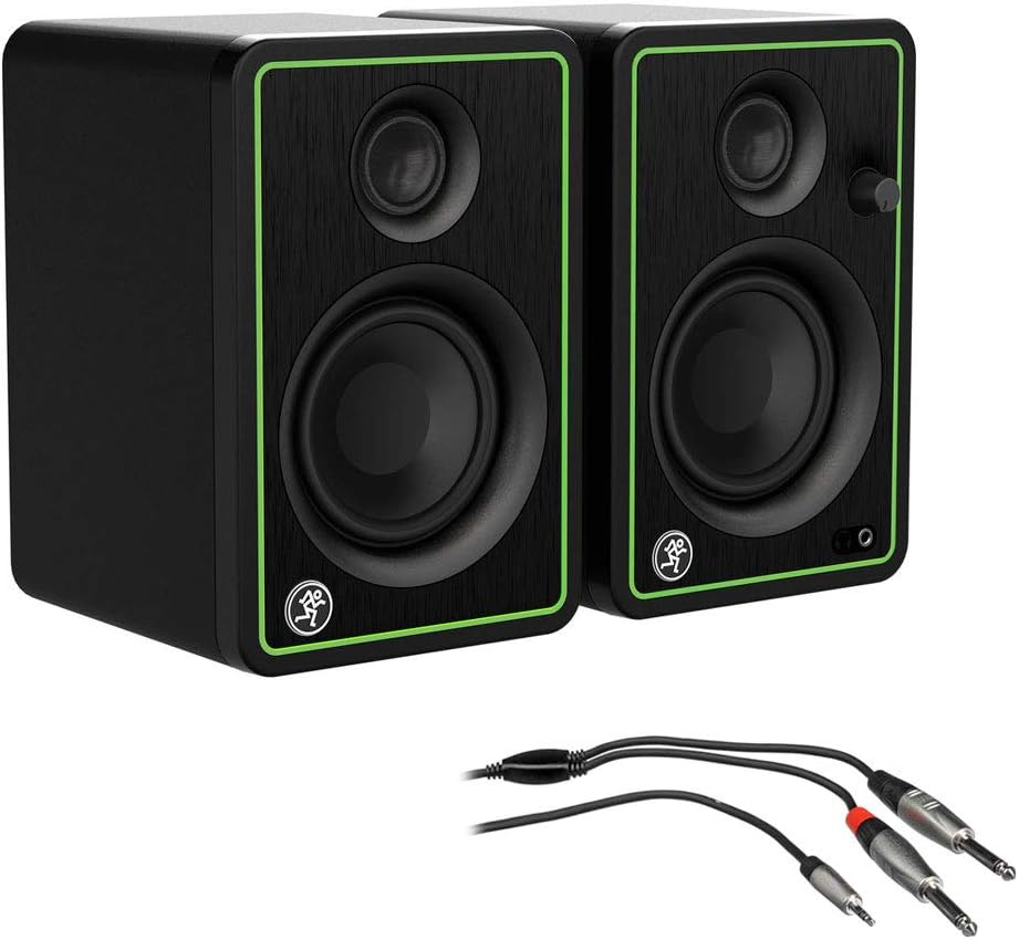 Mackie CR3-X Series 3 Studio Monitors (Pair) with 3' REAN Stereo Breakout Cable Bundle