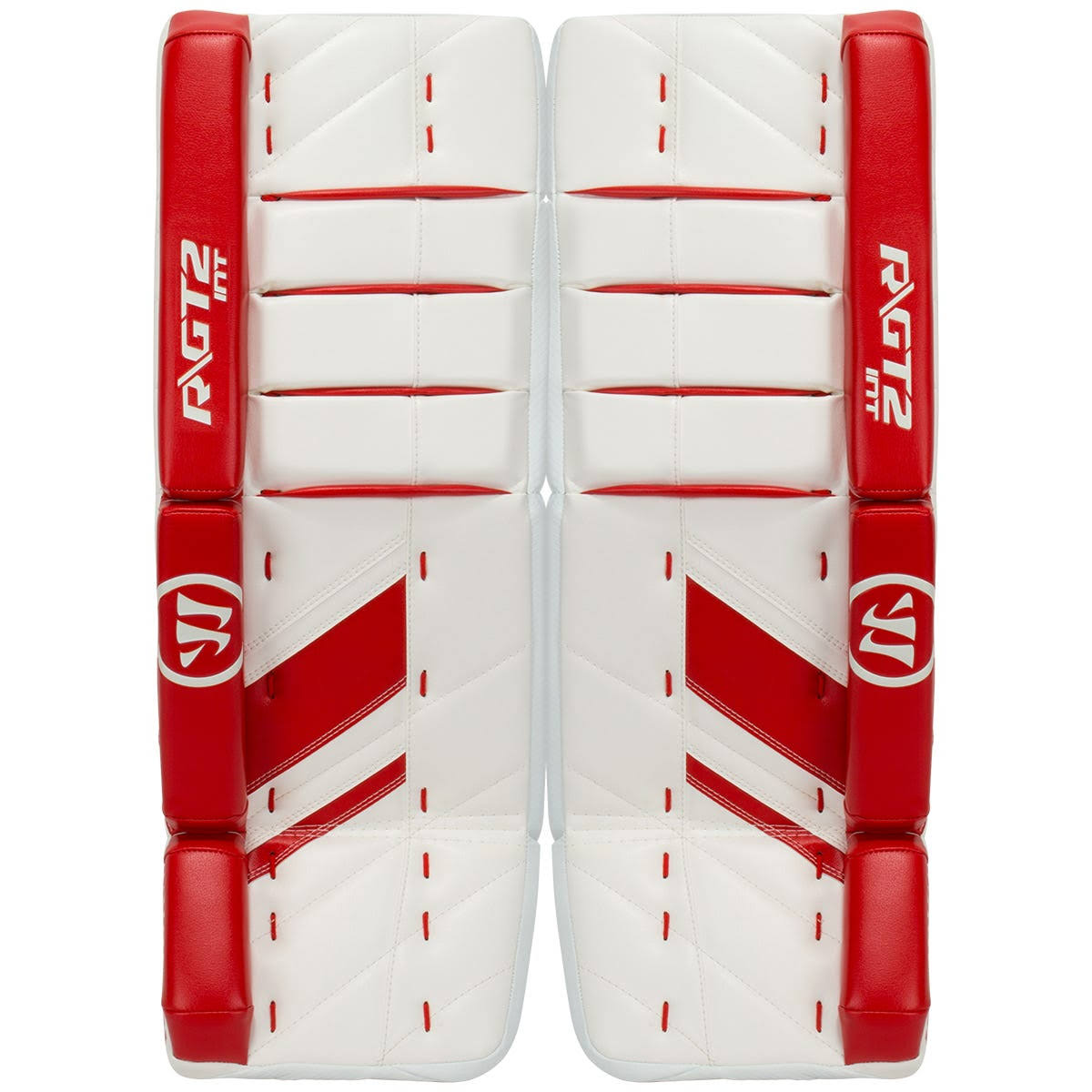 Warrior Ritual GT2 Intermediate Goalie Leg Pads in White/Red Size 30+1in