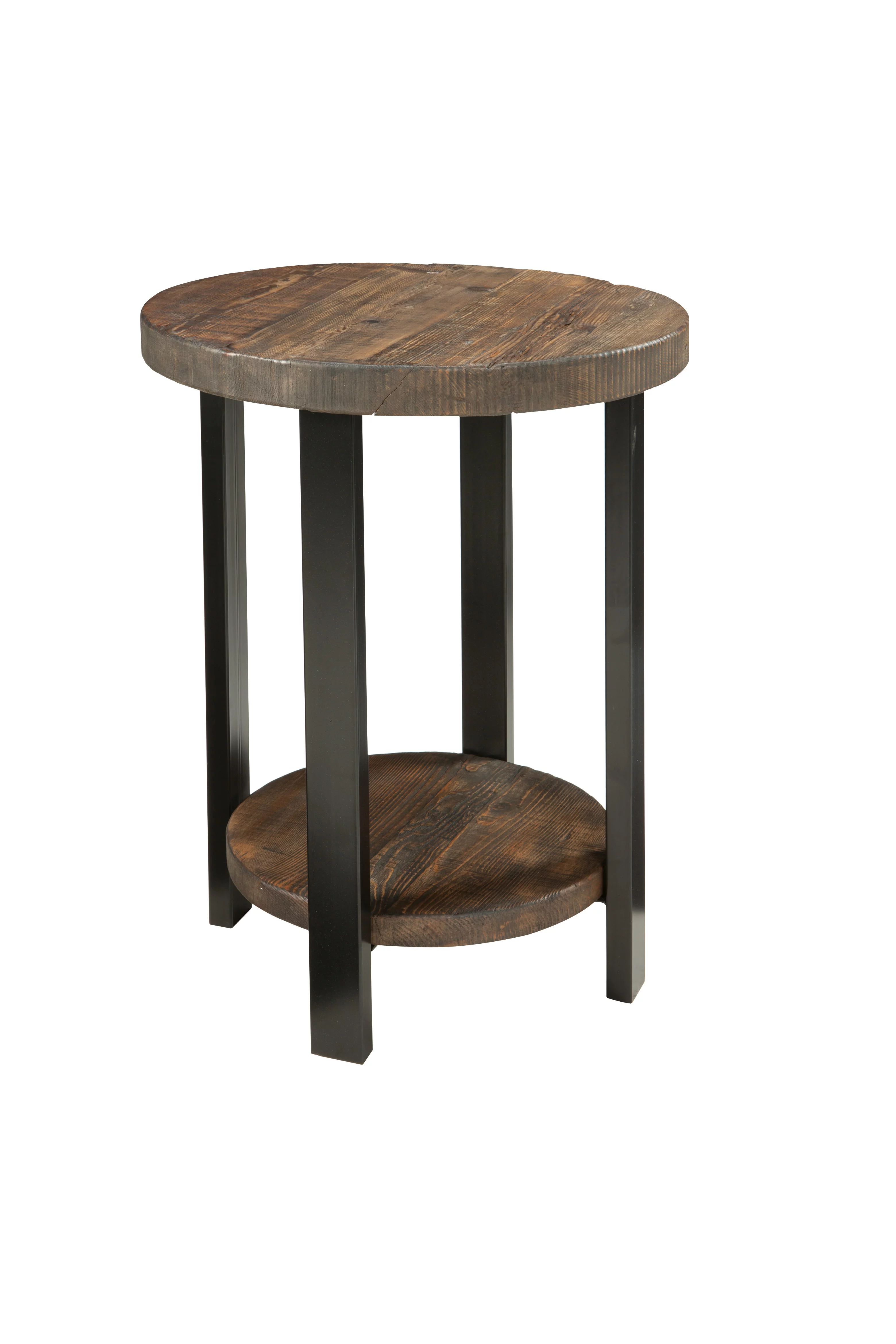 Alaterre Pomona Round End Table, Rustic Natural