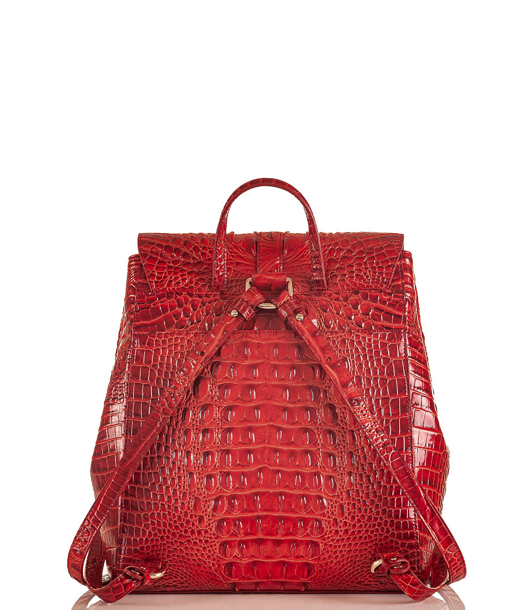 Brahmin Sadie Croc Embossed Leather Backpack - Pecan Melbourne