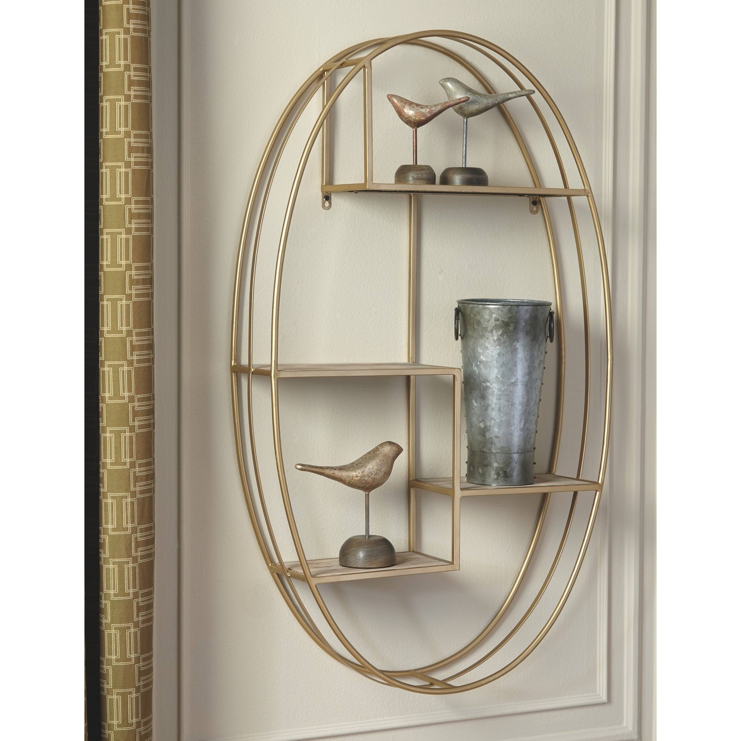Signature Design by Ashley Elettra Wall Shelf Natural/Gold