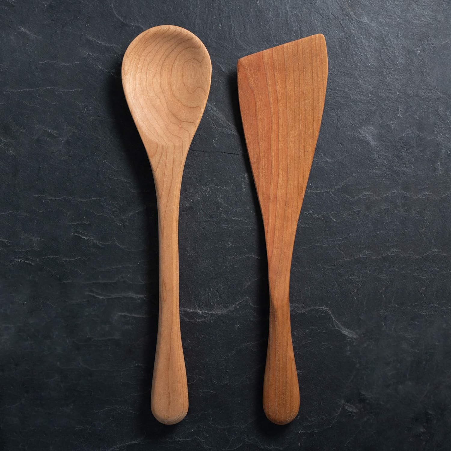 Lancaster Cast Iron 5 Piece Kitchen Utensil Set - Handmade Wooden Cooking Utensils Made in the USA