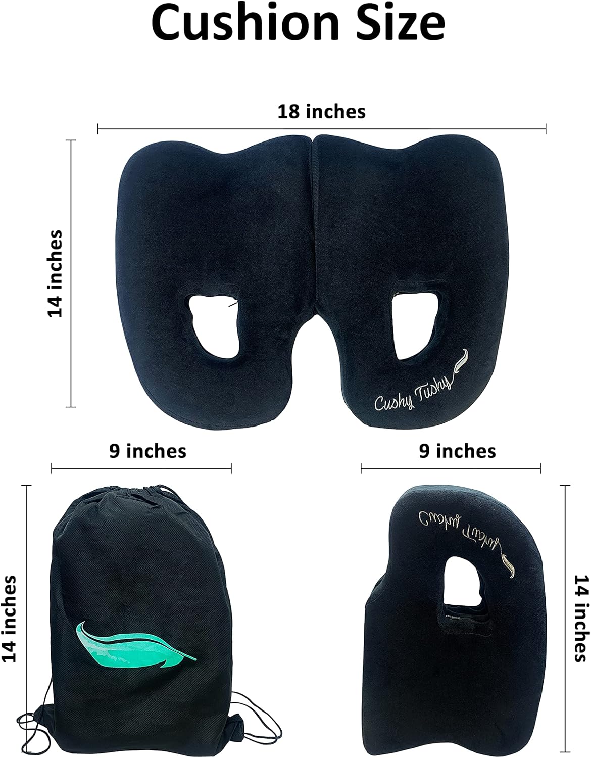 CushyTushy Premium Foldable Piriformis Cushion - Piriformis Relief Cushion for Home Use, Office Chairs, and Car Seats - Piriformis Syndrome Relief