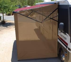 ShadePro - Vista Side Shade - Solar Mesh Sunscreen for RV Awnings - Drop Sun Shade Blocks 85% of Light Without Blocking Your View - Fits Manual and Electric Awnings - 11' Drop - Black