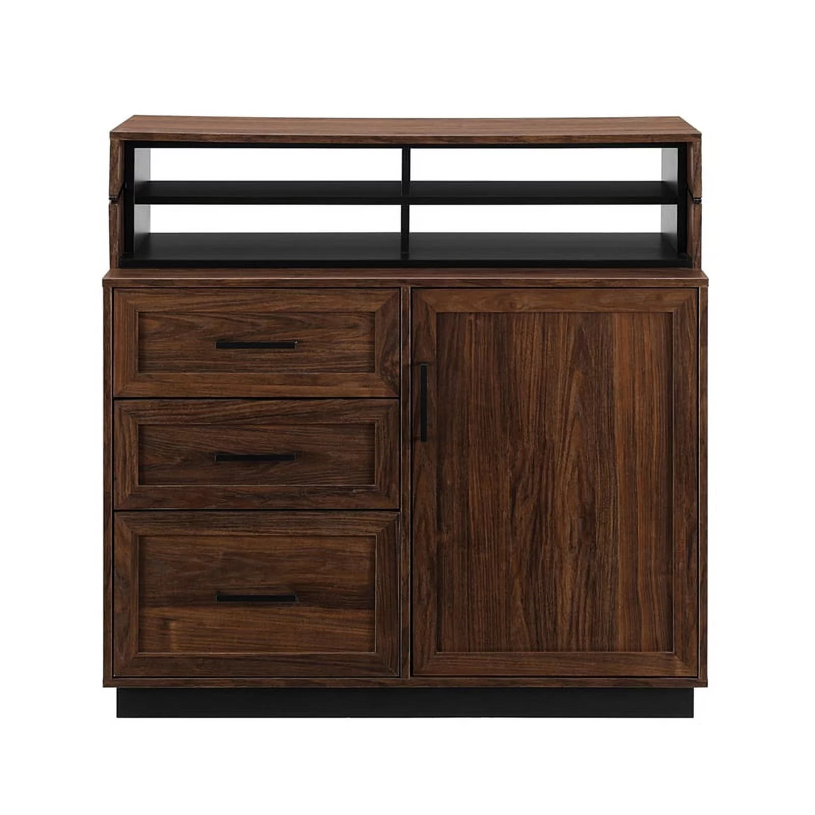 Pemberly Row 40" 3-Drawer Wood Secretary Desk in Dark Walnut