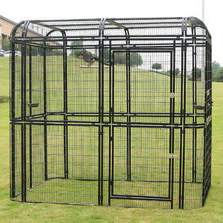 Walnest Large Bird Cage Walk in Iron Aviary Heavy Duty Pet Parrots Poultry House Black
