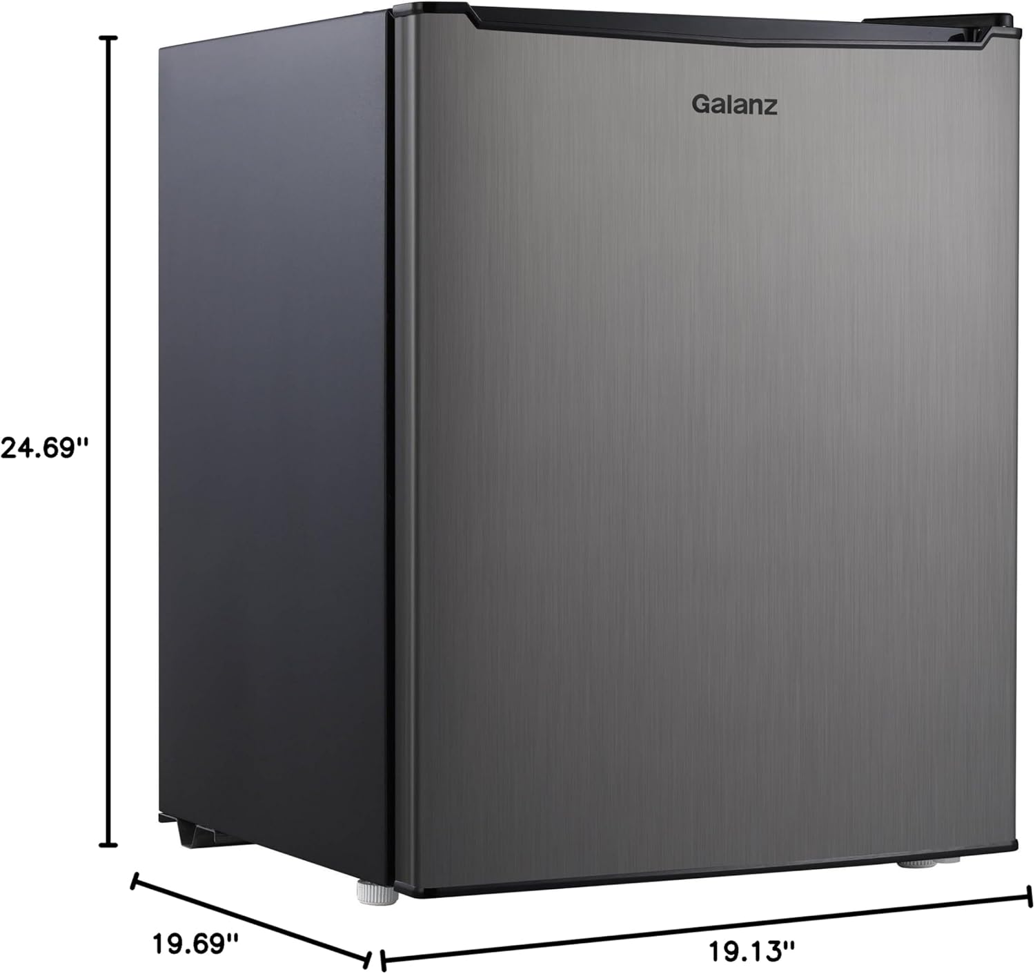 Galanz 2.7 cu ft Stainless Steel Look Single Door Compact Refrigerator