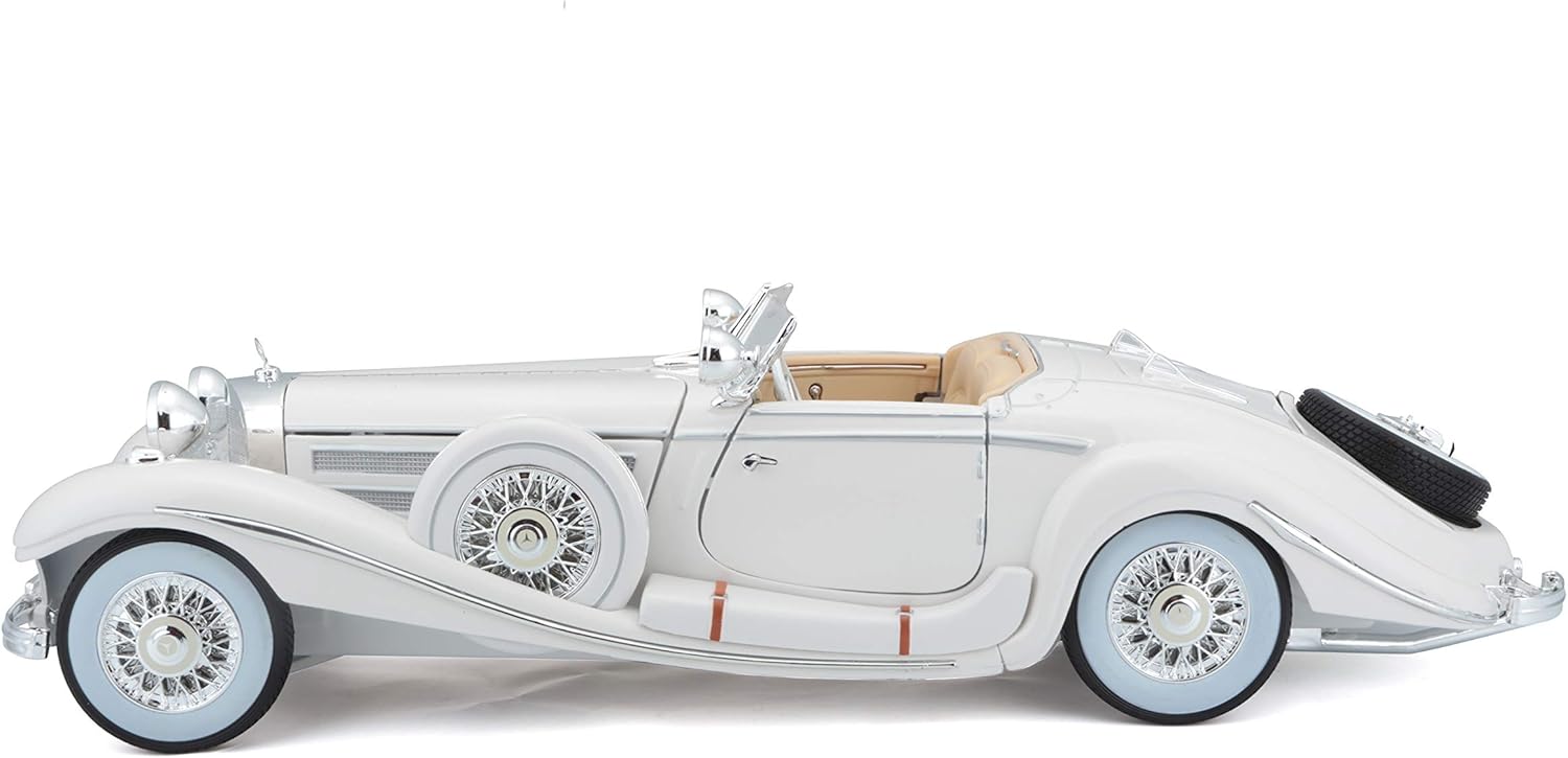 Maisto 1:18 Scale 1936 M-B 500 K Type Specialroadster Diecast Vehicle , White