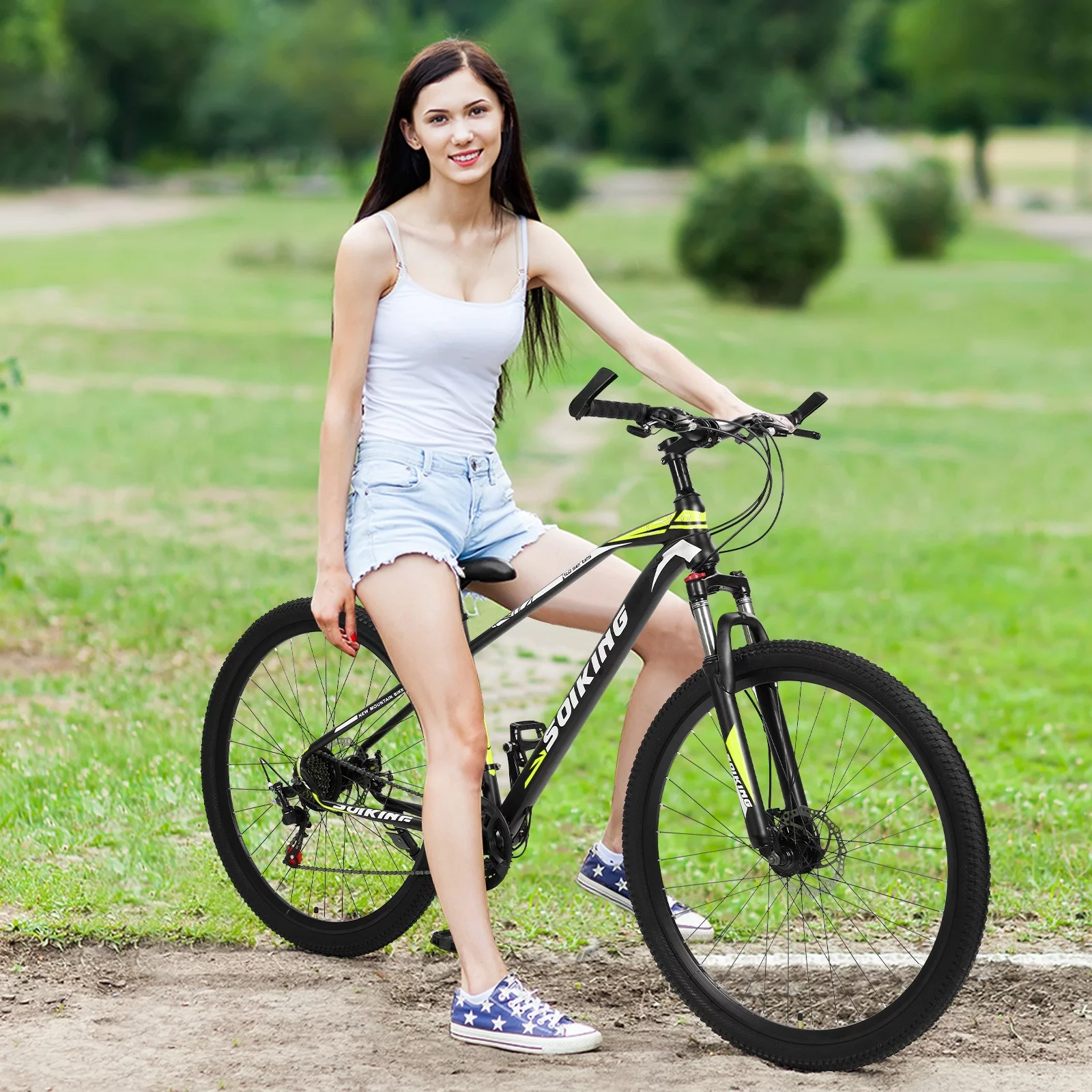 Guzom Adult Mountain Bikes- Mountain Bike 26-inch Outdoor Sports, 21-Speed , Suitable for Men and Women
