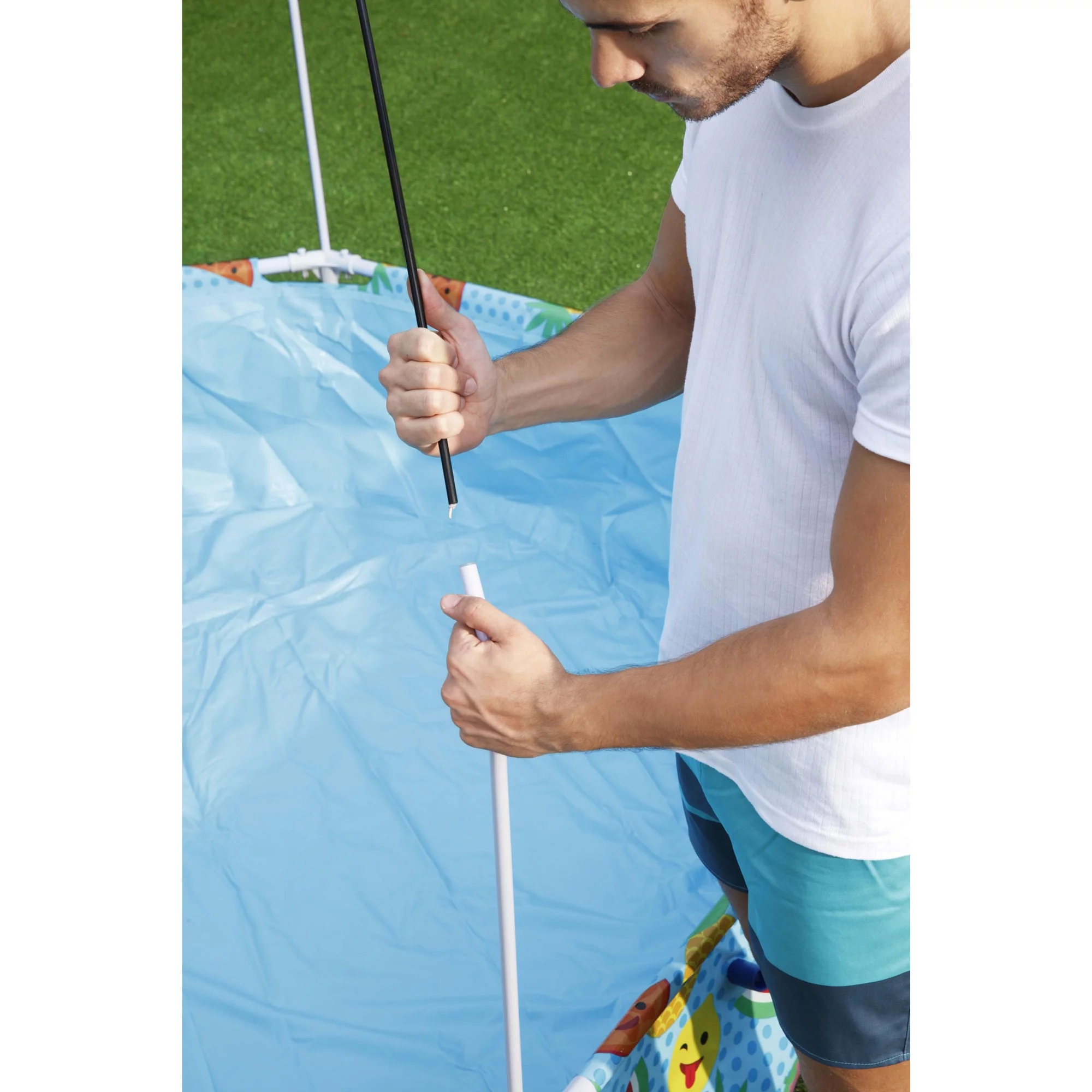 Bestway 8' x 20" Above Ground Round Swimming Pool with Shaded Canopy, Fruit