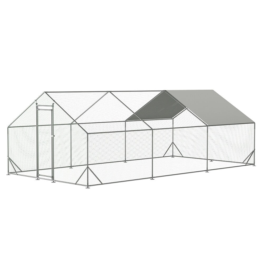 Outdoor Large Metal Chicken Run Coop with 1 piece of Waterproof Cove L - Curated Treasures Market