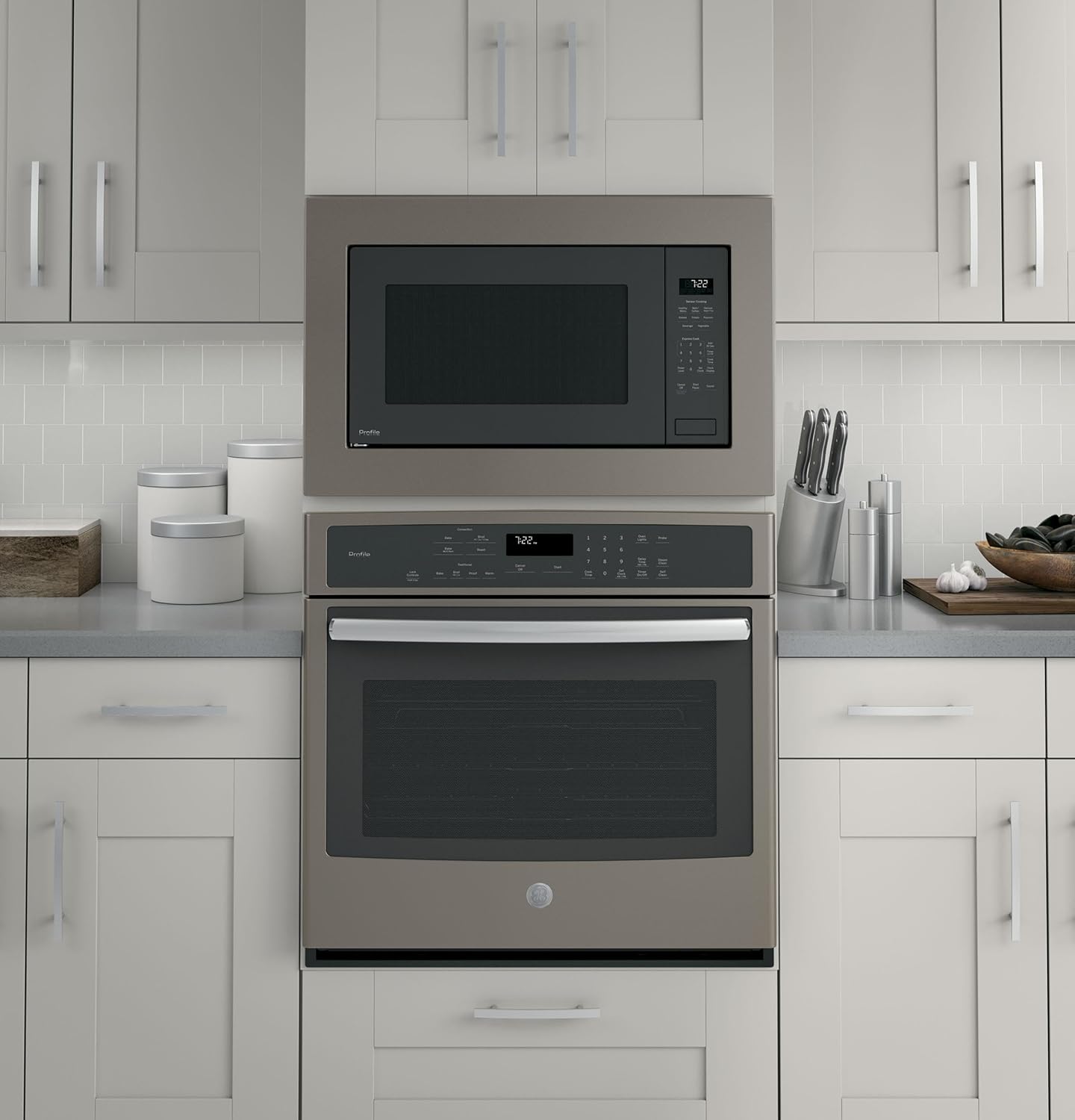 GE PEB7227ANDD 25 Inch Bult-in Microwave Oven, Gray