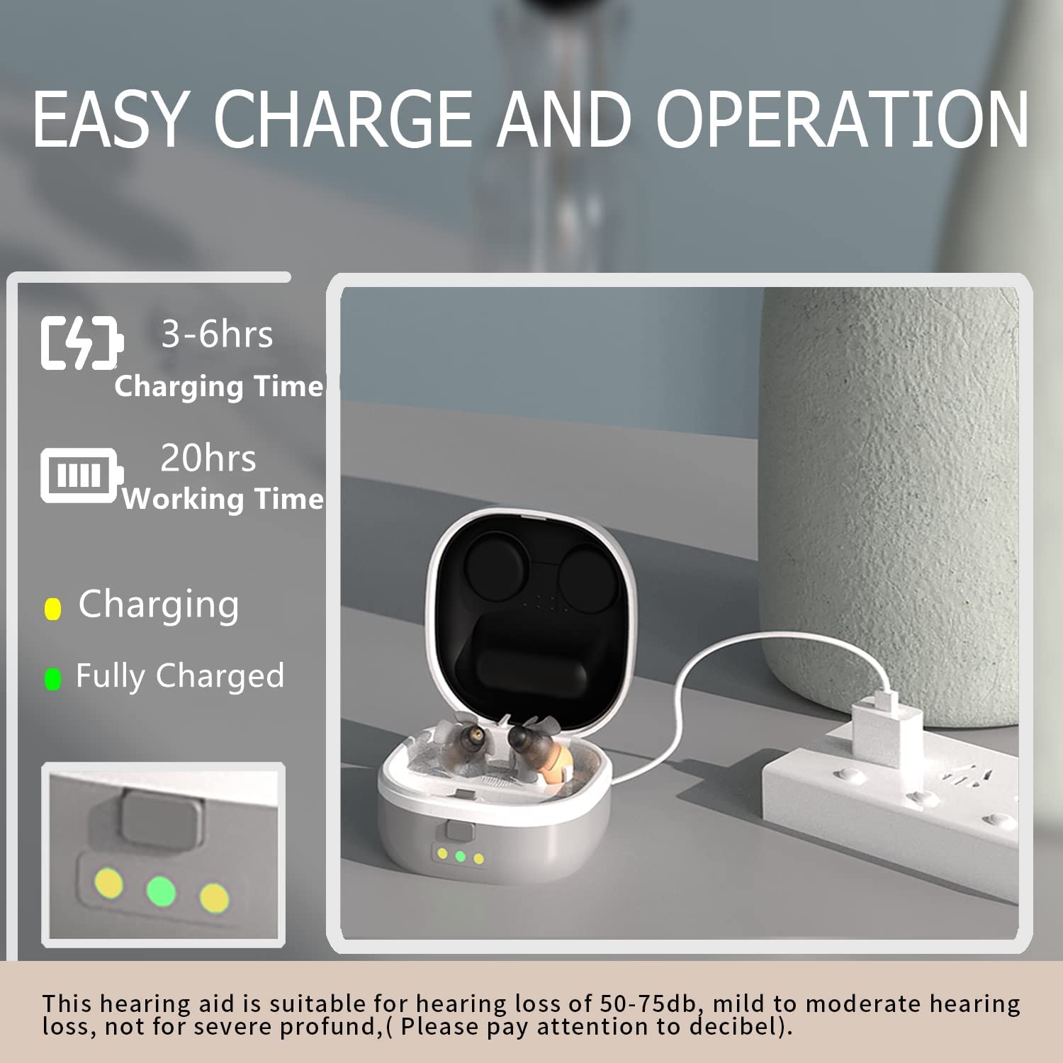 Rechargeable Hearing Amplifier, Hearing Aids For Seniors Adults Hearing Amplifier With Noise Cancelling Portable Hearing Assist Devices With Volume Control