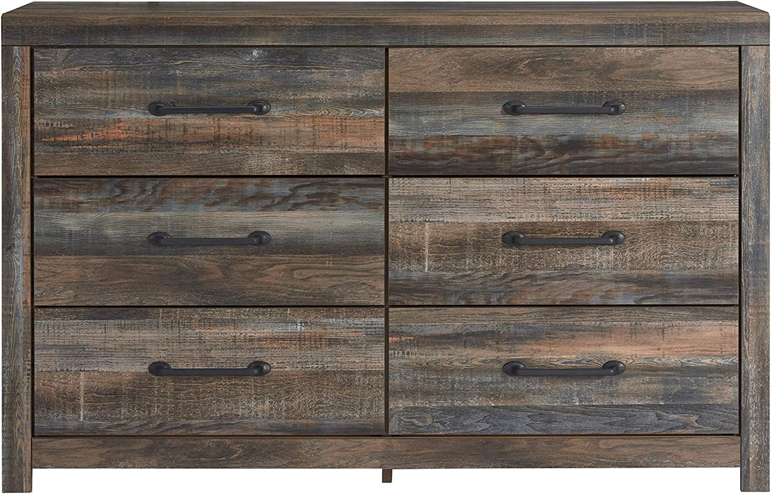 Ashley Furniture Drystan 6 Drawer Dresser in Burnt Orange and Teal