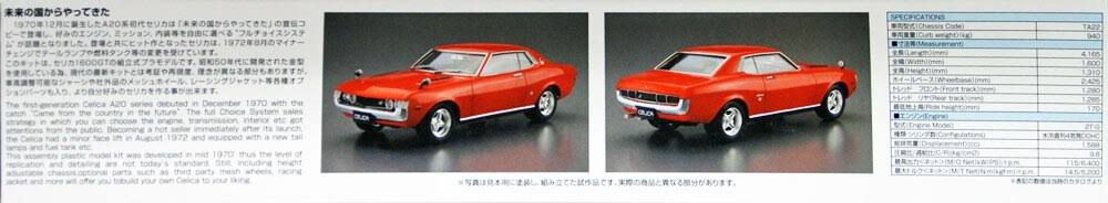 Aoshima 1/24 The Model Car Series No.36 Toyota TA22 Celica 1600GT 1972