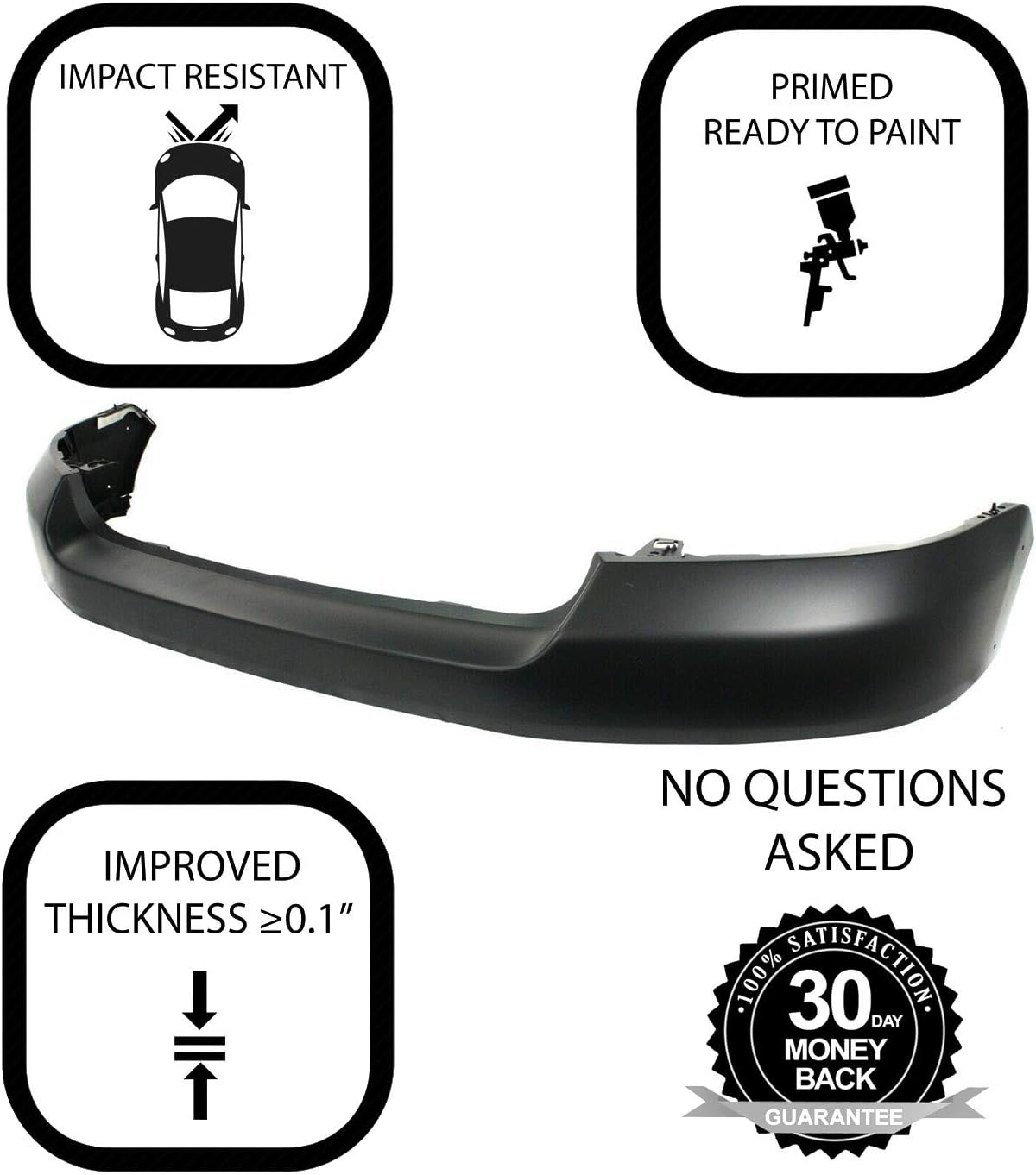 Front Upper Plastic Bumper Cover Fascia for 2004-2006 Ford F150 FX4 Extended Standard Flotillera Lariat STX XL Crew Cab Pickup 04-06. New, Primed and Ready for Paint. FO1000561 4L3Z17D957DA 2005