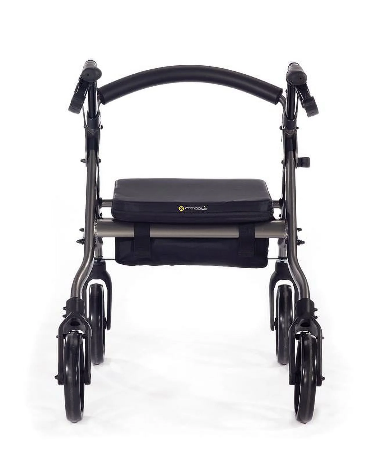 Comodita Piccola (Petite) Heavy Duty Rollator Walker with Comfortable 15 Wide Seat (Metallic Red)