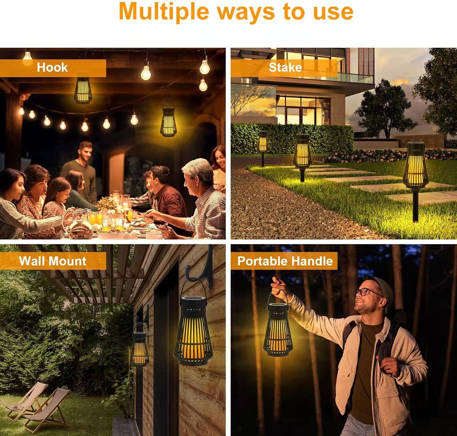 LED Flame Speaker, Tesoorda Portable Waterproof Bluetooth Wireless Speaker for Indoor/Outdoor, LED Flame Effect Speaker with Stereo Sound, Led Table Lanterns/Lamp for Patio,Garden,Camping (1 Pack)