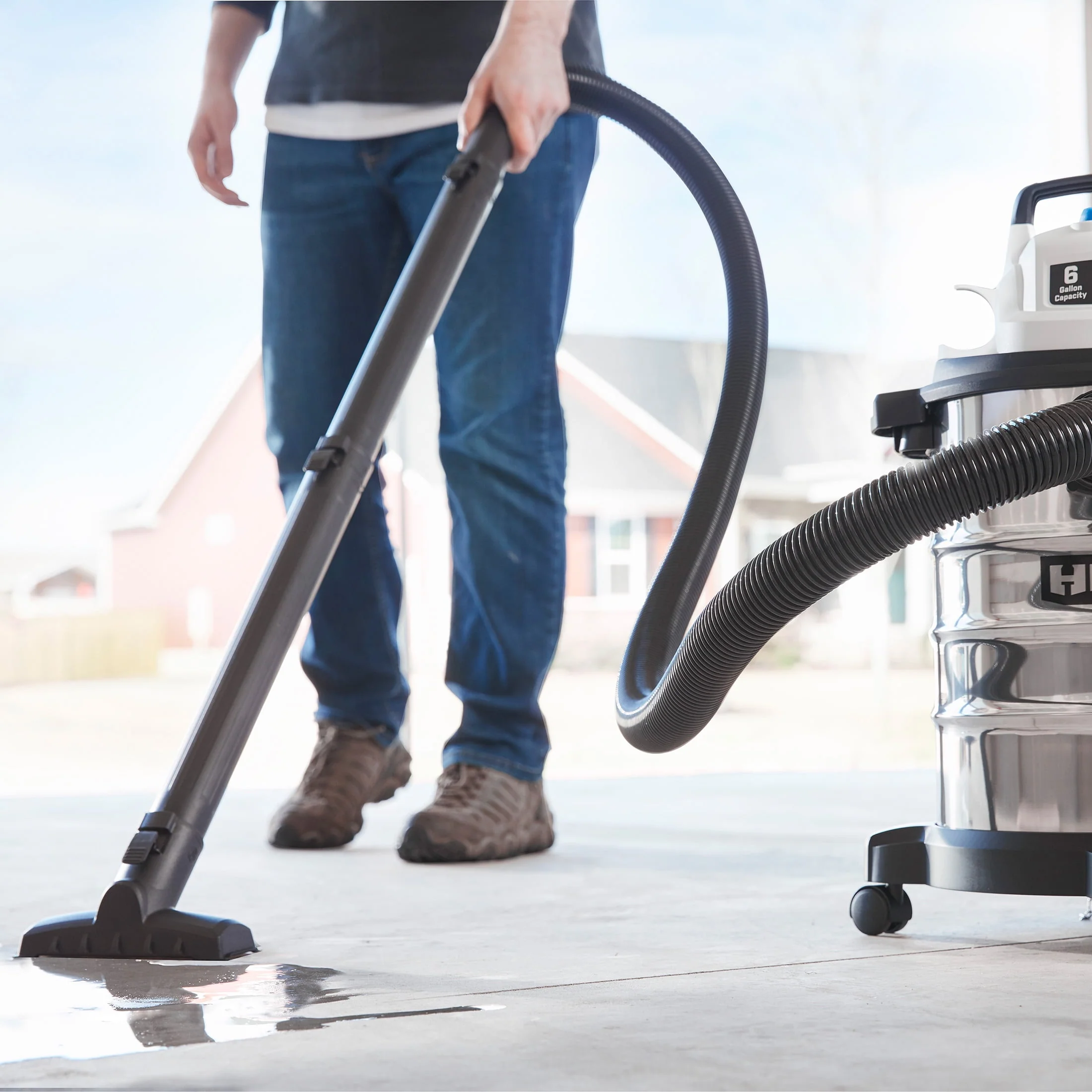 HART 6 Gallon 5 Peak HP Stainless Steel Wet/Dry Vacuum, VOC608S 3702