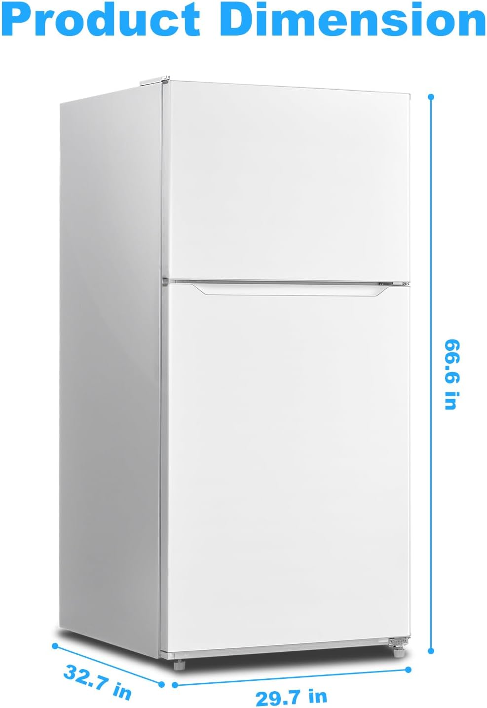 30" Top Freezer Refrigerator with 20.5 Cu.Ft Total Capacity, Freestanding 2- Door Fridge with 5.8 Cu.Ft Upright Freezer, Reversible Door, LED Light, Garage Ready, 110V, White
