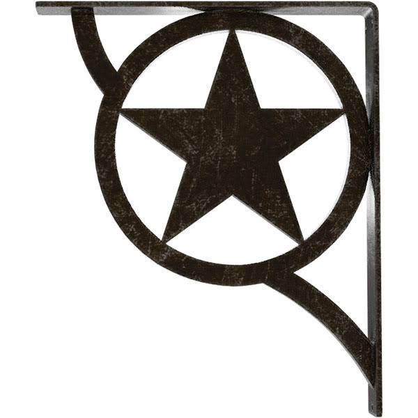 Ekena Millwork BKTM02X12X15TAUAWS 2x22W x 12x22D x 15x22H Austin Wrought Iron BRACKET, (Triple Center brace), Antiqued Warm Silv