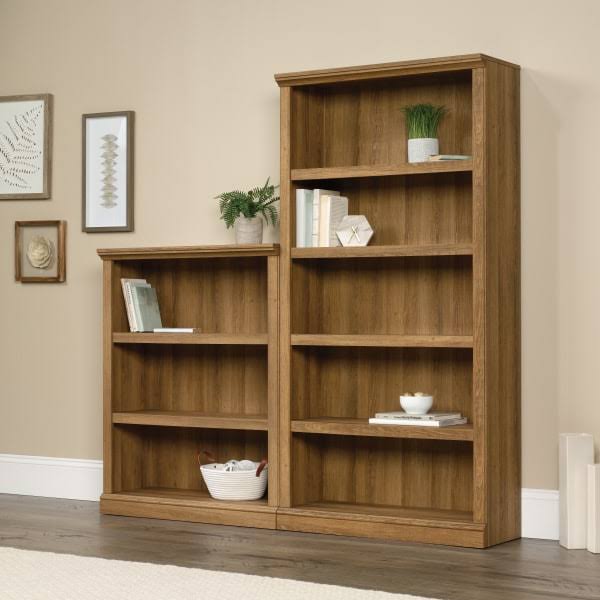 Realspace Premium Bookcase 5 Shelf Golden Oak