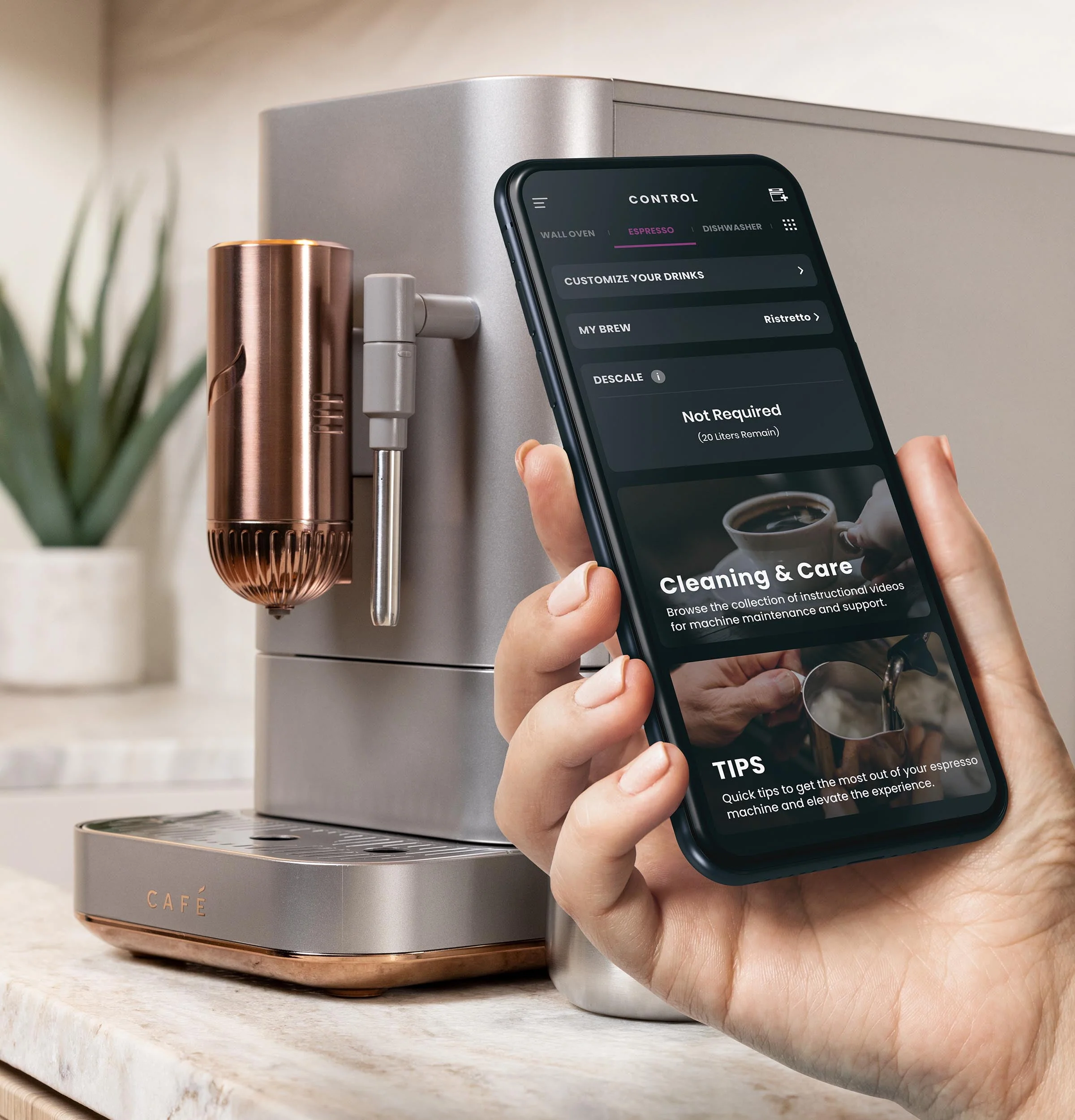 Café Affetto Automatic Espresso Machine + Milk Frother | Built-In & Adjustable Espresso Bean Grinder | One-Touch Brew in 90 Seconds | Matte Black, 1.2 Liter, (C7CEBBS3RD3)