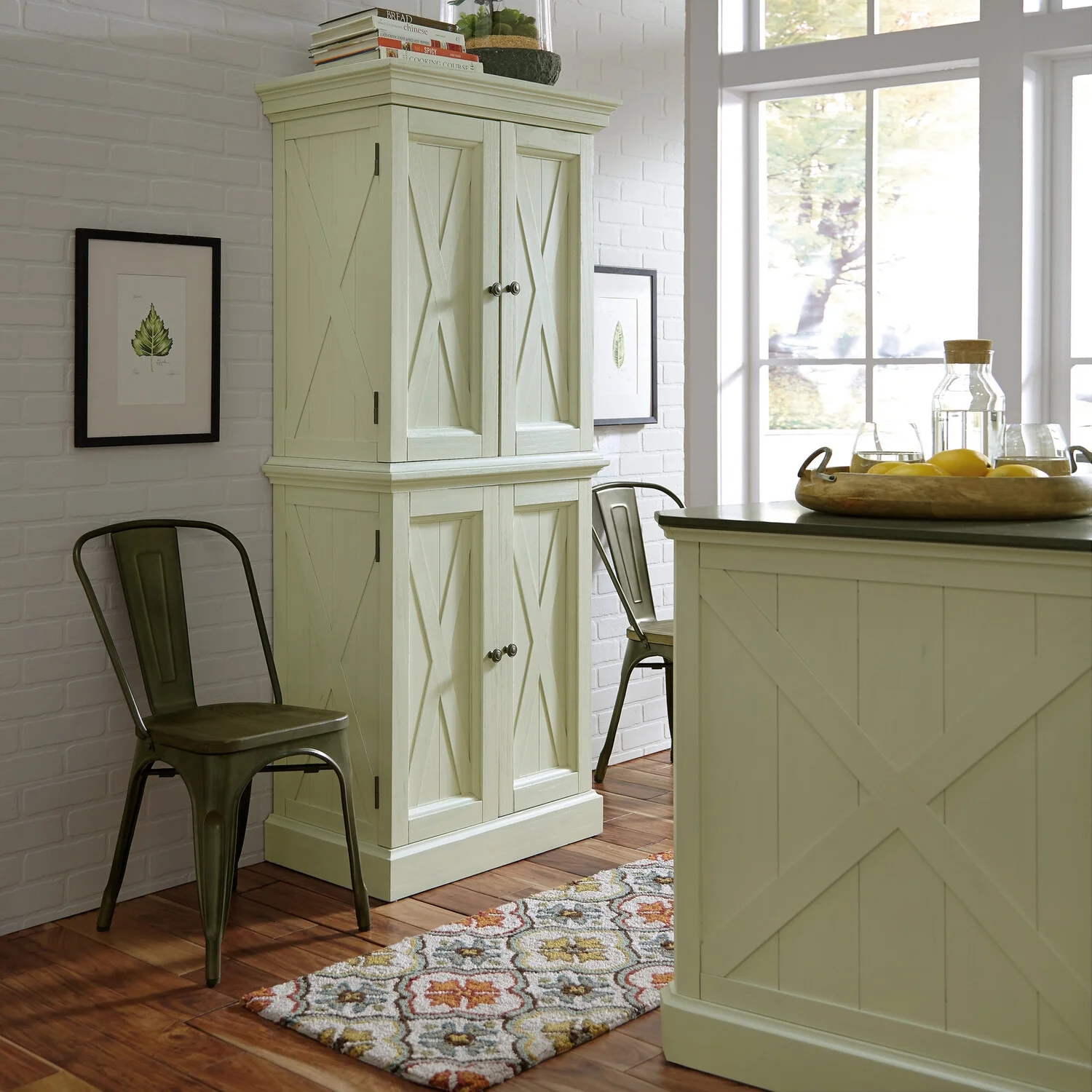 Homestyles Seaside Lodge Wood Pantry in Off White