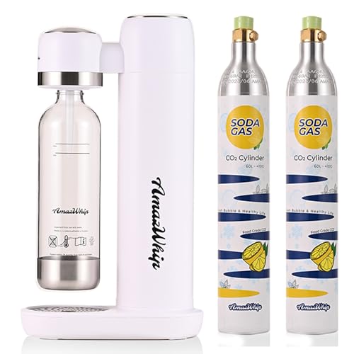 AmazWhip Sparking Water Maker, Household Portable Bubble Water Machine With 2 CO2 Gas Cylinders, CO2 Soda Maker Machine For Carbonated Beverage Homemade