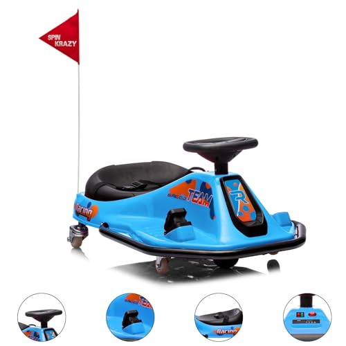 24V Electric Drifting Go Kart for Kids with High/Low Speed, 360 Degrees Rotating Ride On Drift Car, Ride On Drift Car Toys Vehicles, Crazy Cart for Kids 6-12 Years Old, Red