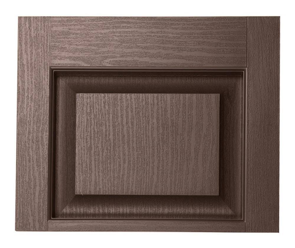 Alpha 2-Pack 14.5-in W x 11.875-in H Brown Raised Panel Vinyl Exterior Shutters | ACCTRANSBRN