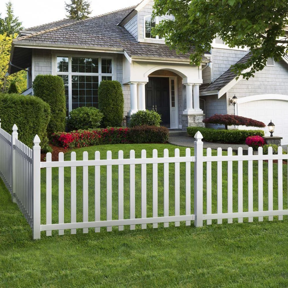 Glendale 4 ft. H x 8 ft. W Vinyl Spaced Picket Fence Panel with Dog Ear Pickets (Includes 4 Brackets)