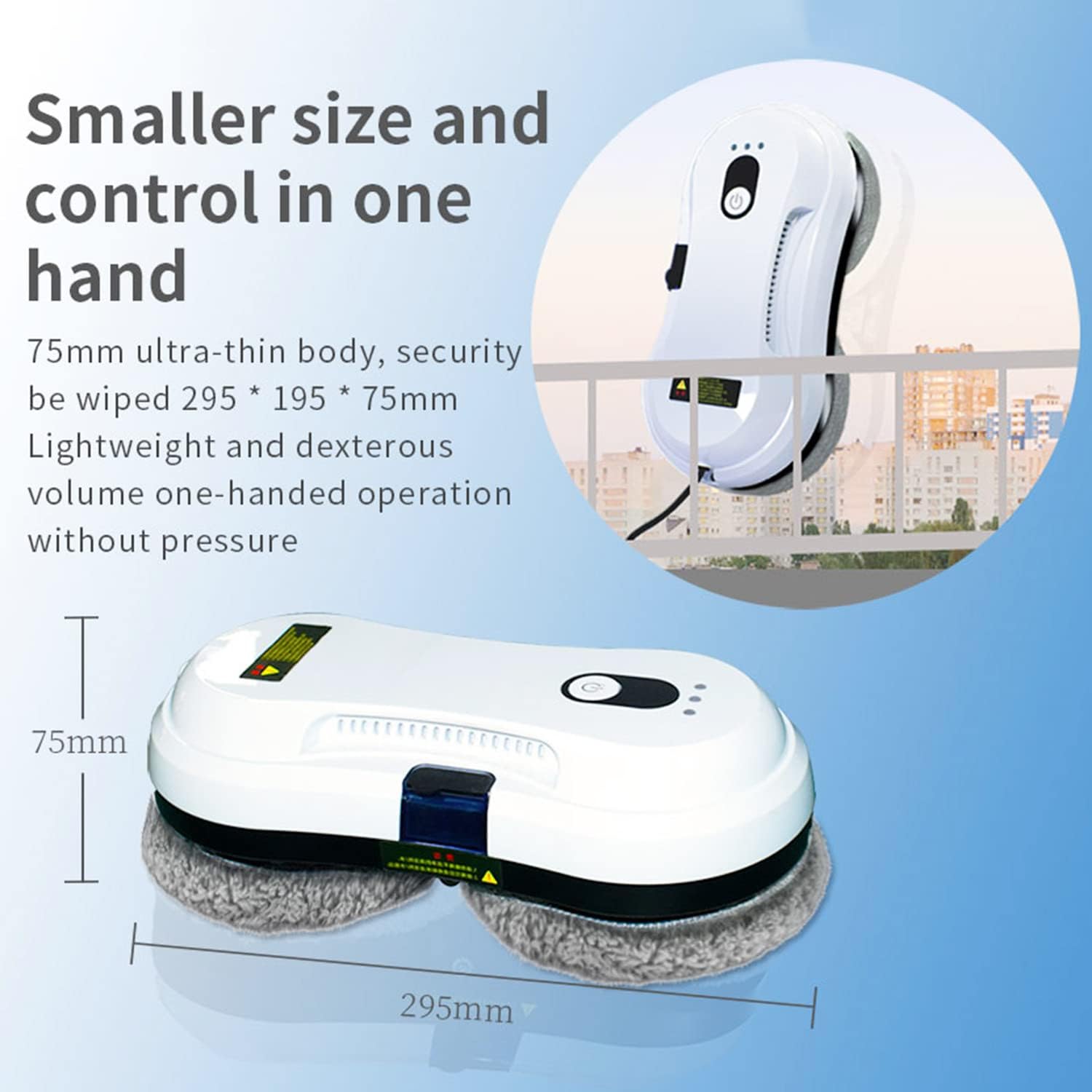 Window Cleaner Robot,Smart Window Vacuum Cleaner with Automatic Water Spray,Glass Cleaning Robot with Remote Control,for Interior/Exterior Highrise Windows