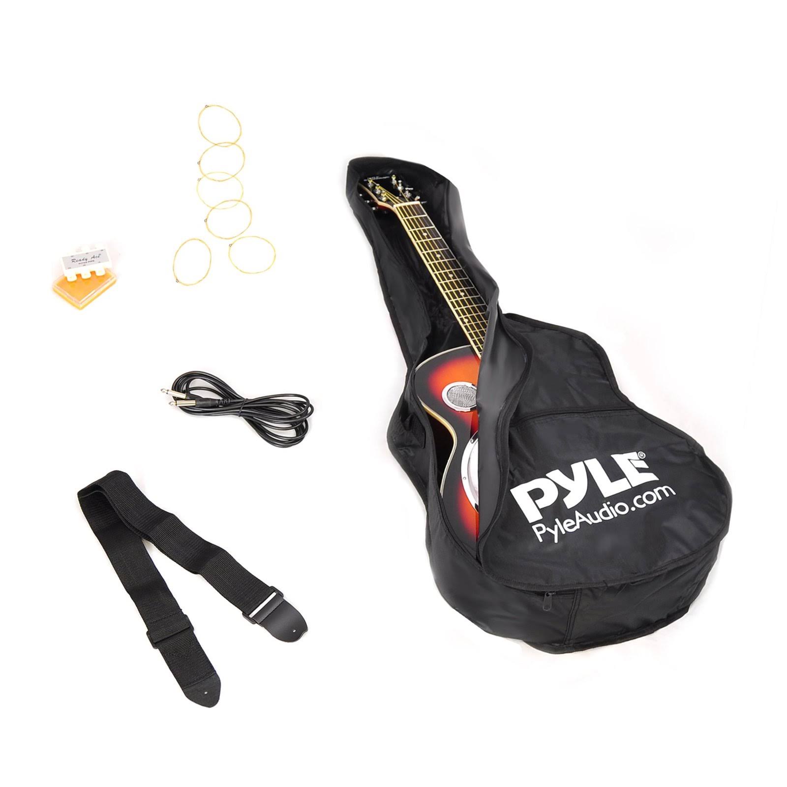Pyle Pga48br - 6-String Acoustic Resonator Guitar, Full Scale Resophonic, Accessory Kit Included